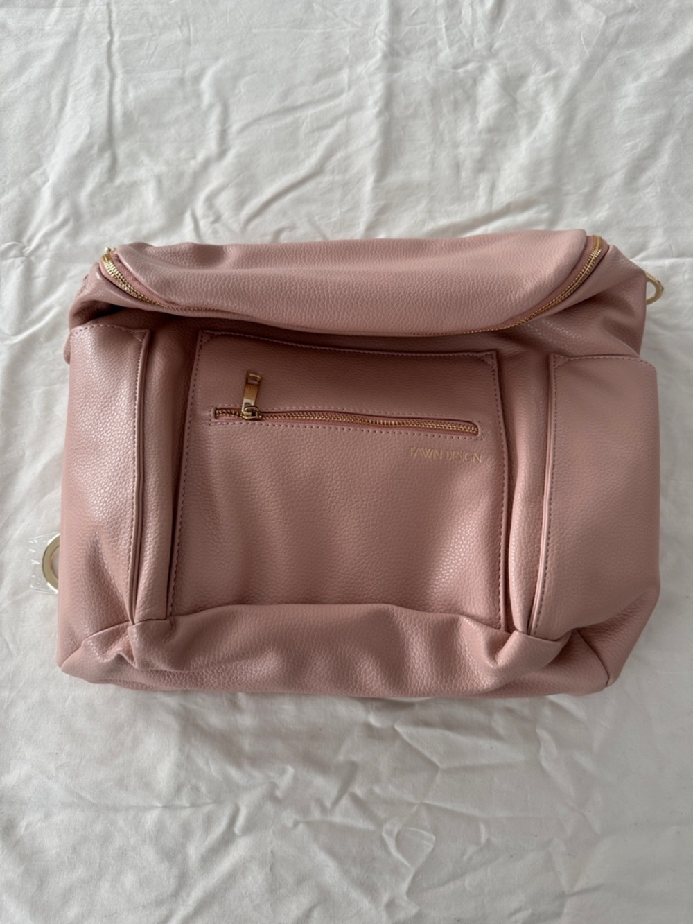 Fawn Design Warm Blush The Original Diaper Bag with Gold Hardware